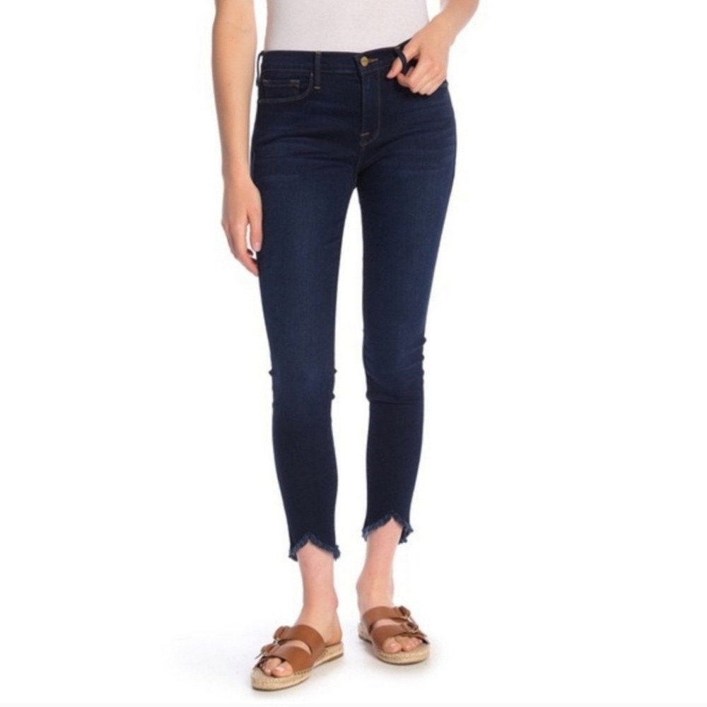 Frame Le Skinny de Jeanne Sidewinder Frayed Hem Jeans Women's Size 27
